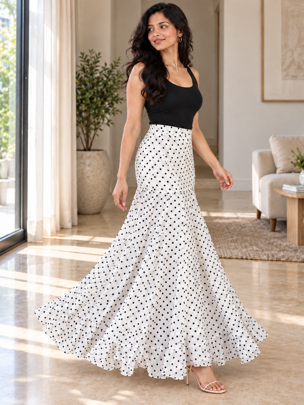 Moana Dottie Polka Dot Maxi Skirt