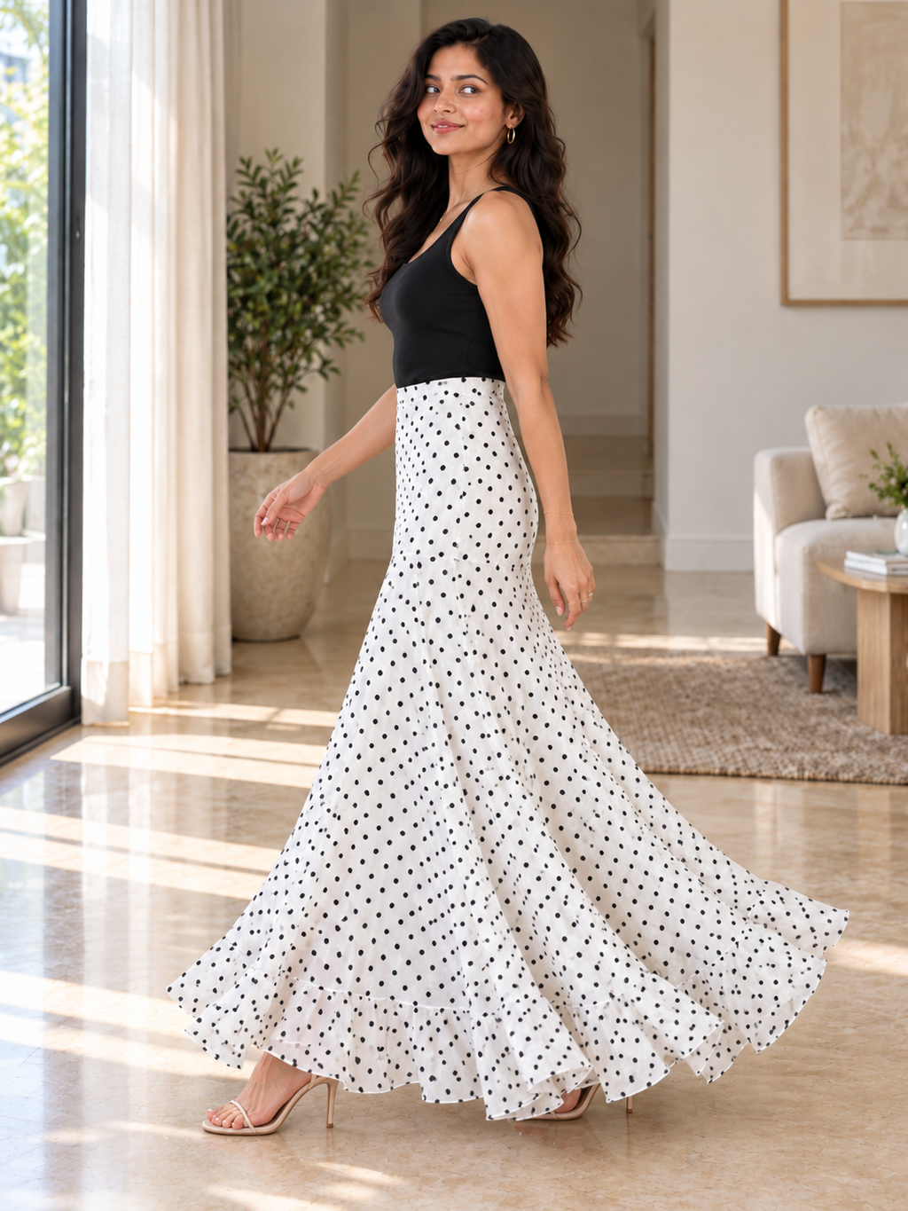 Moana Dottie Polka Dot Maxi Skirt